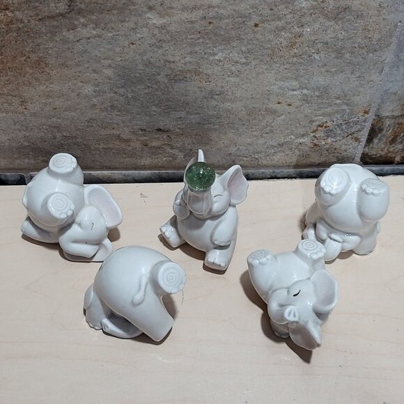 Fitz and Floyd Japan Tumbling Elephants Figurines 1980 Set of 5 - Picture 4 of 11